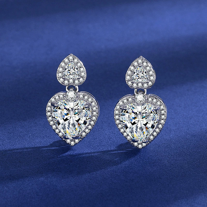 Heartfelt Moissanite Earrings - Drop