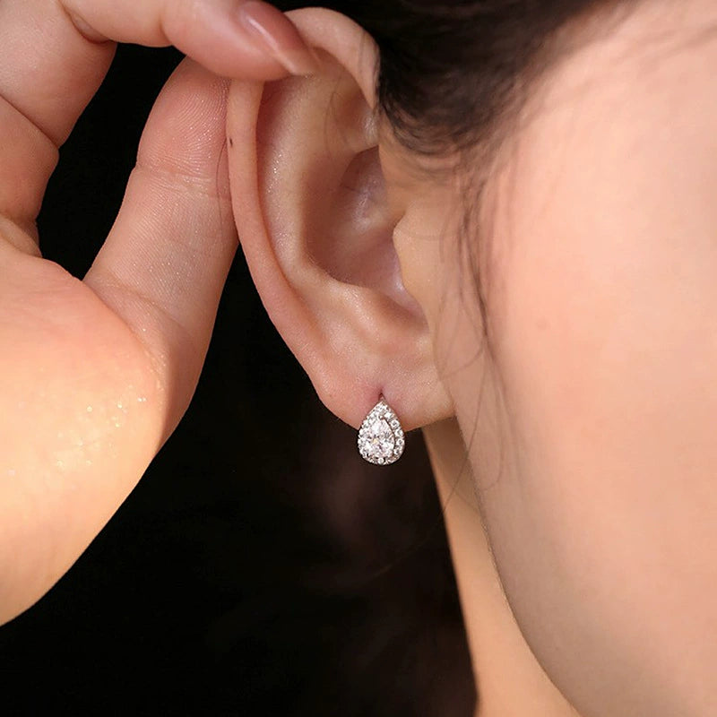 Orecchini a goccia con moissanite - Plug
