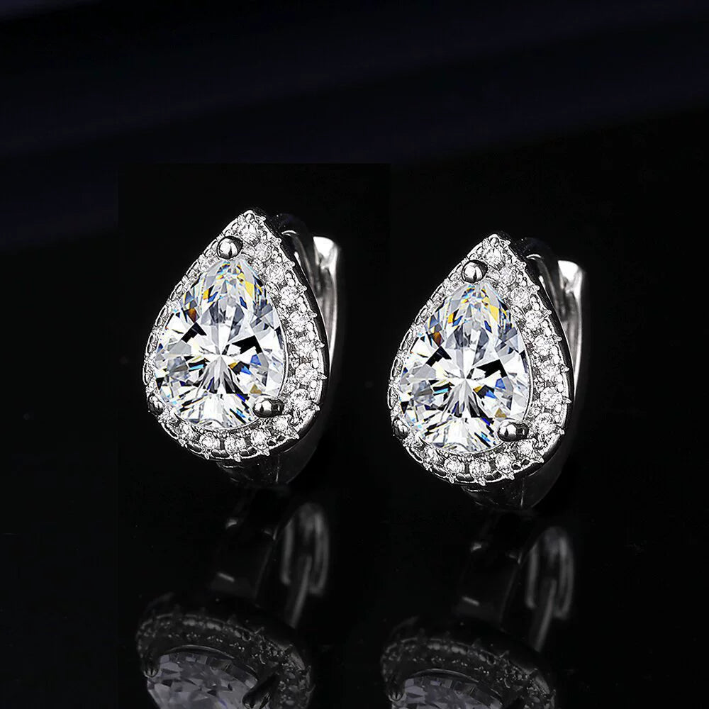 Orecchini a goccia con moissanite - Plug