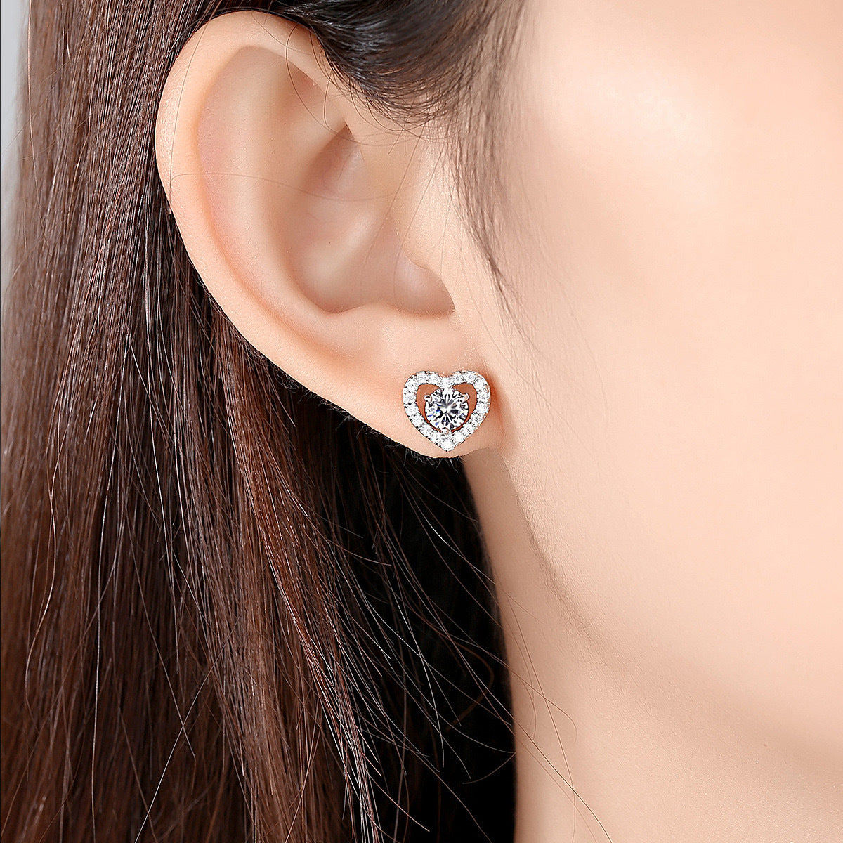 Heartfelt Moissanite Earrings - Stud