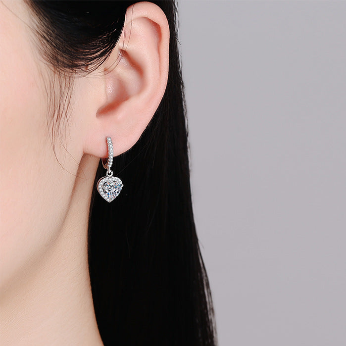 Heartfelt Moissanite Earrings - Huggie