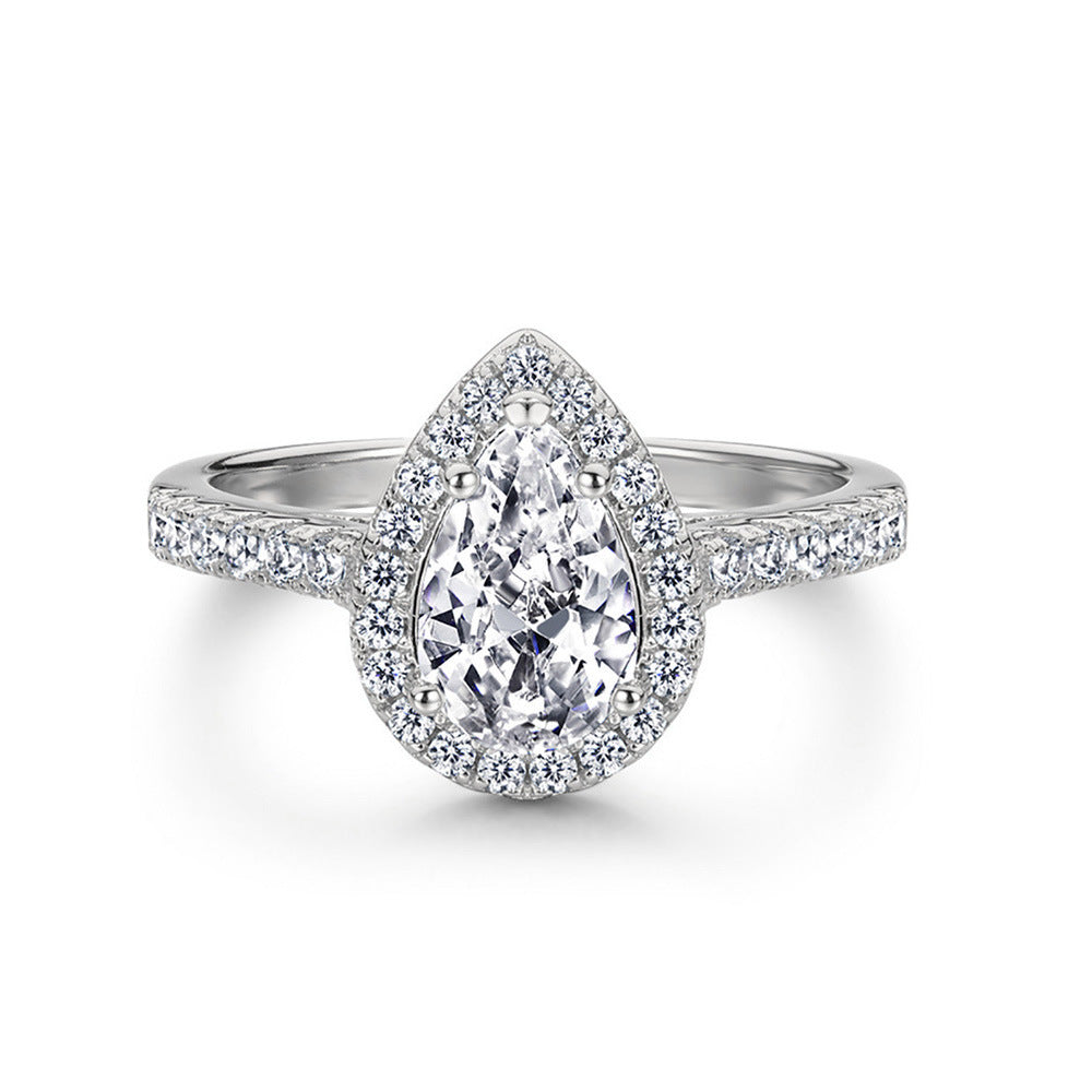 Anello Moissanite a goccia - Mono