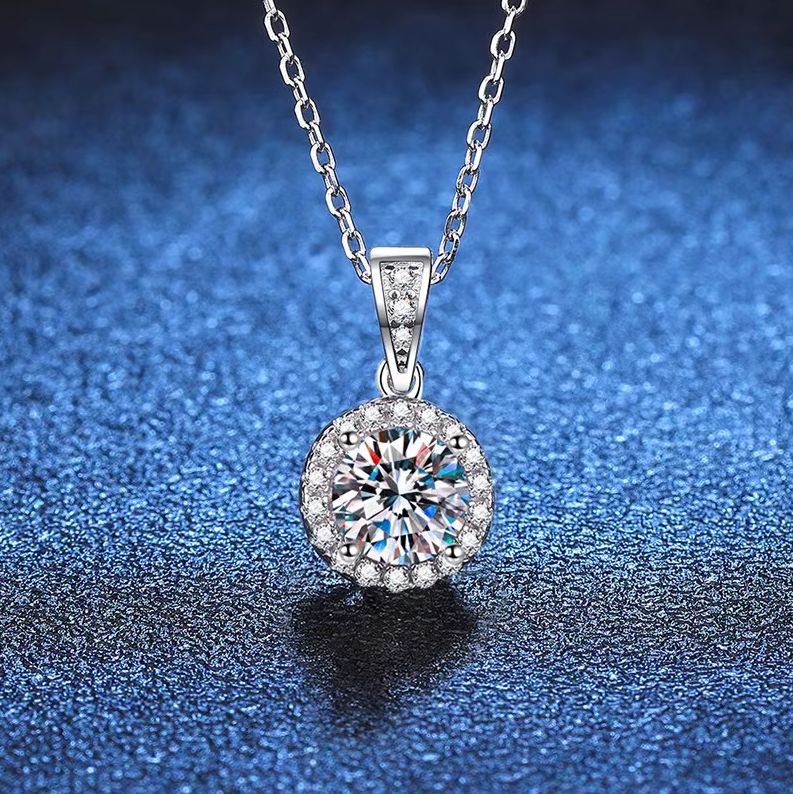 Collana Halo Moissanite